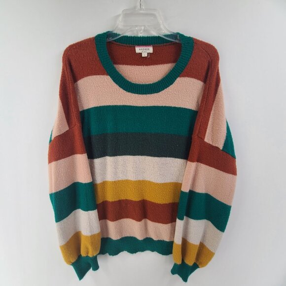 Andree by Unit SweaterLong Sleeve Pullover Round Neckline Striped Women's Size L - Picture 1 of 9